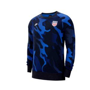 Nike Crew Fleece Team USA Soccer Blue/Camo Pullover Men's Size S New